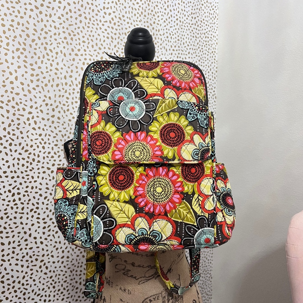 Vera Bradley Medium sized Quilted Backpack, floral fall colors!
